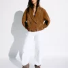 Double-Breasted Leather Suede Jacket – Jackets and Trench