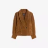 Double-Breasted Leather Suede Jacket – Jackets and Trench