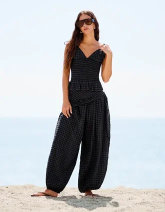 Drop Crotch Pants with Scarf