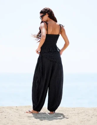 Drop Crotch Pants with Scarf