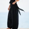 Drop Crotch Pants with Scarf