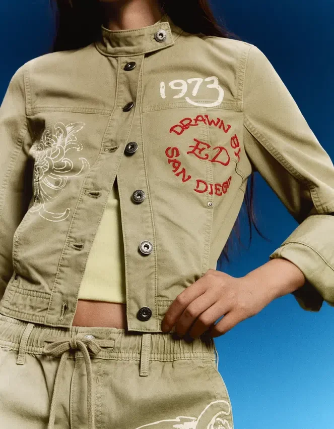 Ed Hardy X Bershka Embroidered Jacket Ed Hardy X Bershka Embroidered Jacket