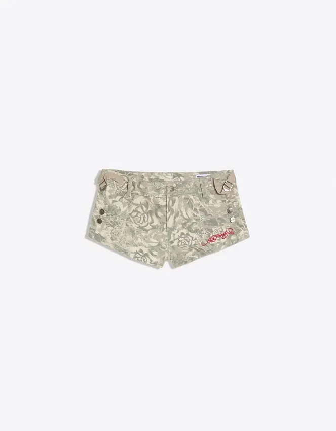 Ed Hardy X Bershka Embroidered Shorts – Women Ed Hardy X Bershka Embroidered Shorts – Women
