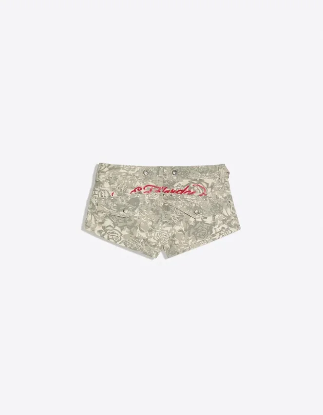 Ed Hardy X Bershka Embroidered Shorts – Women Ed Hardy X Bershka Embroidered Shorts – Women