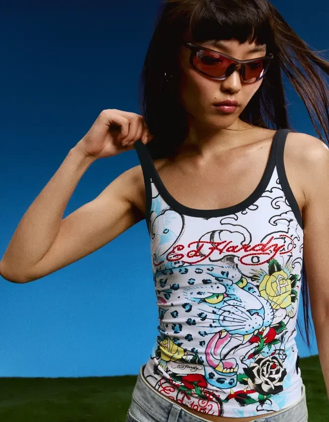 Ed Hardy X Bershka Print Vest Top Ed Hardy X Bershka Print Vest Top
