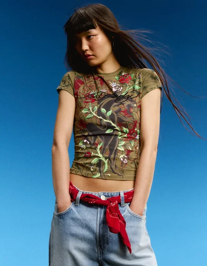 Ed Hardy X Bershka Short Sleeve Print T-Shirt Ed Hardy X Bershka Short Sleeve Print T-Shirt