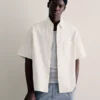 Embroidered Short Sleeve Boxy Fit Shirt – Shirts – Men