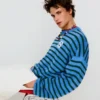 Embroidered Striped Boxy Fit Sweater – Sweaters and Cardigans Embroidered Striped Boxy Fit Sweater – Sweaters and Cardigans