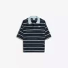 Embroidered Striped Short Sleeve Polo Shirt Embroidered Striped Short Sleeve Polo Shirt