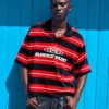 Embroidered Striped Short Sleeve Polo Shirt – T-Shirts and Polo Shirts