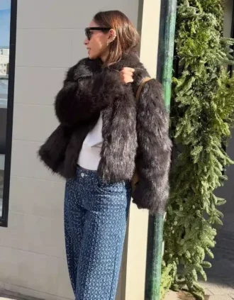 Faux Fur Lapel Jacket – #Bershkastyle – Women Faux Fur Lapel Jacket – #Bershkastyle – Women