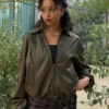 Faux Leather Balloon Jacket