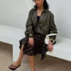 Faux Leather Balloon Jacket