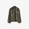 Faux Leather Balloon Jacket