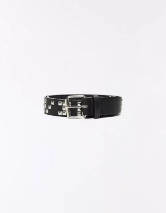 Faux Leather Belt with Studs – Accessories – Men Faux Leather Belt with Studs – Accessories – Men