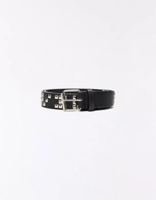 Faux Leather Belt with Studs – Accessories – Men Faux Leather Belt with Studs – Accessories – Men