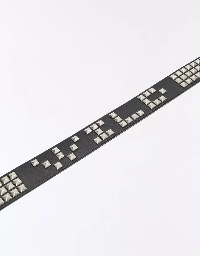 Faux Leather Belt with Studs – Accessories – Men Faux Leather Belt with Studs – Accessories – Men