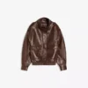 Faux Leather Funnel Collar Jacket