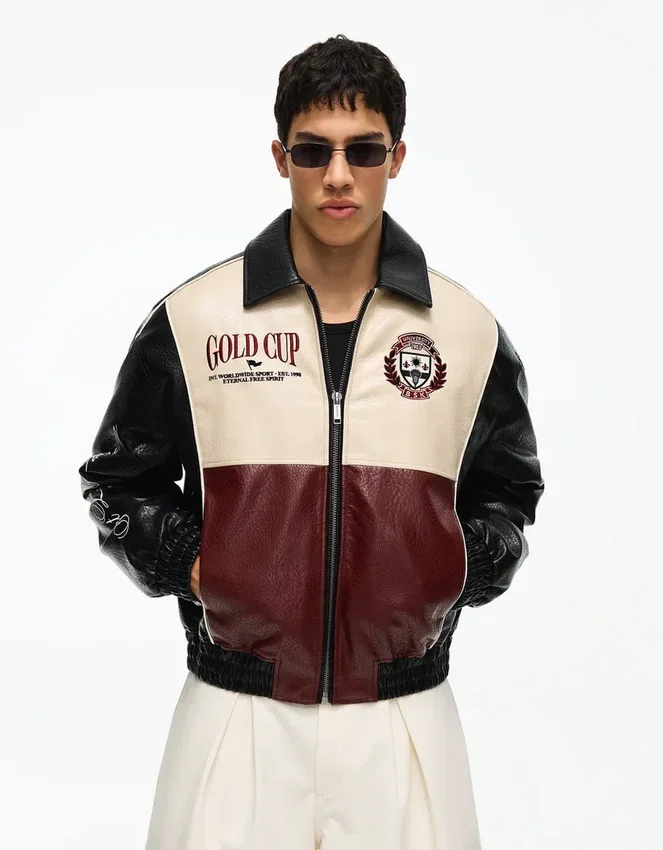 Faux Leather Graphic Jacket Faux Leather Graphic Jacket