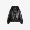 Faux Leather Jacket with Hood – Jackets Faux Leather Jacket with Hood – Jackets