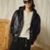 Faux Leather Jacket with Hood – Jackets Faux Leather Jacket with Hood – Jackets