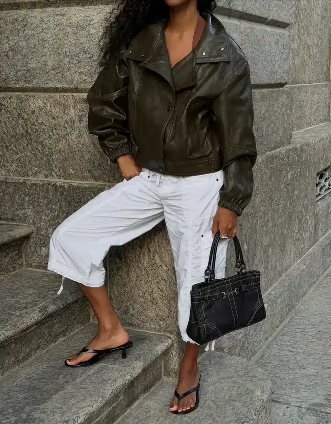 Faux Leather Jacket with Lapels – Jackets and Trench Faux Leather Jacket with Lapels – Jackets and Trench