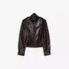 Faux Leather Pleated Jacket