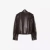 Faux Leather Pleated Jacket