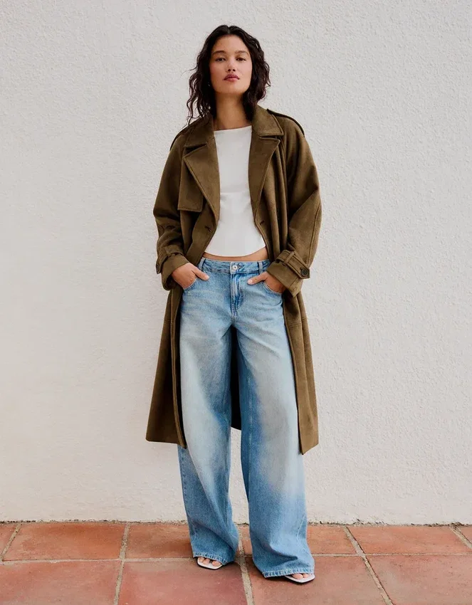 Faux Suede Trench Coat – Jackets and Trench Faux Suede Trench Coat – Jackets and Trench