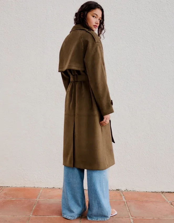 Faux Suede Trench Coat – Jackets and Trench Faux Suede Trench Coat – Jackets and Trench