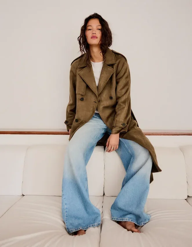 Faux Suede Trench Coat – Jackets and Trench Faux Suede Trench Coat – Jackets and Trench