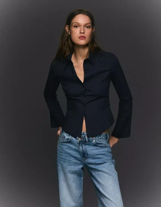 Fitted Shirt with Bell Sleeves – Shirts and Blouses Fitted Shirt with Bell Sleeves – Shirts and Blouses