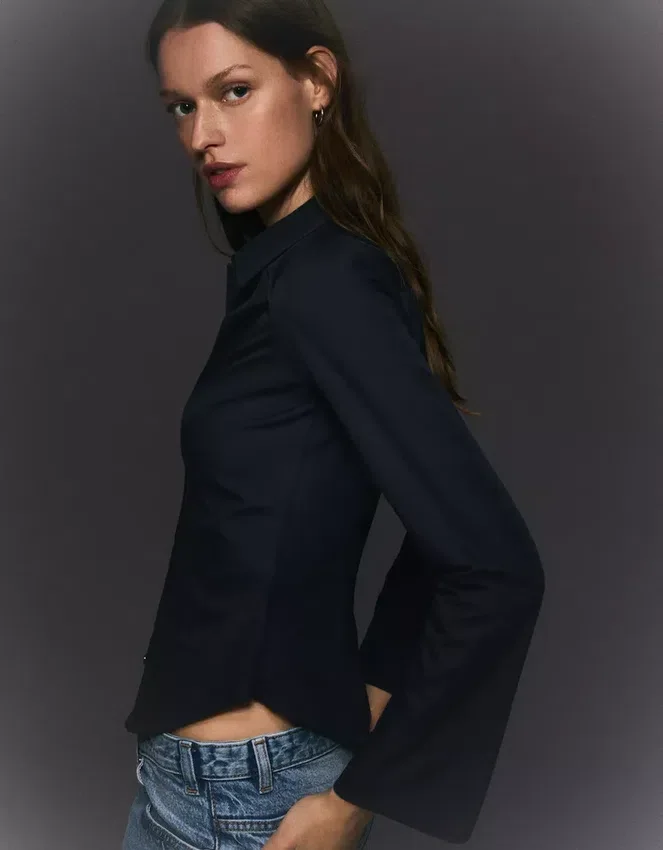 Fitted Shirt with Bell Sleeves – Shirts and Blouses Fitted Shirt with Bell Sleeves – Shirts and Blouses