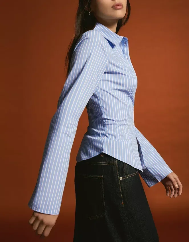 Fitted Shirt with Flared Sleeves – Shirts and Blouses Fitted Shirt with Flared Sleeves – Shirts and Blouses