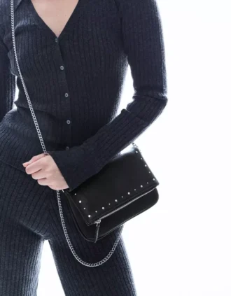 Flap Bag with Zip and Studs – Accessories Flap Bag with Zip and Studs – Accessories