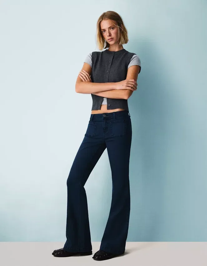 Flared Pants with Pocket Flaps – Pants Flared Pants with Pocket Flaps – Pants