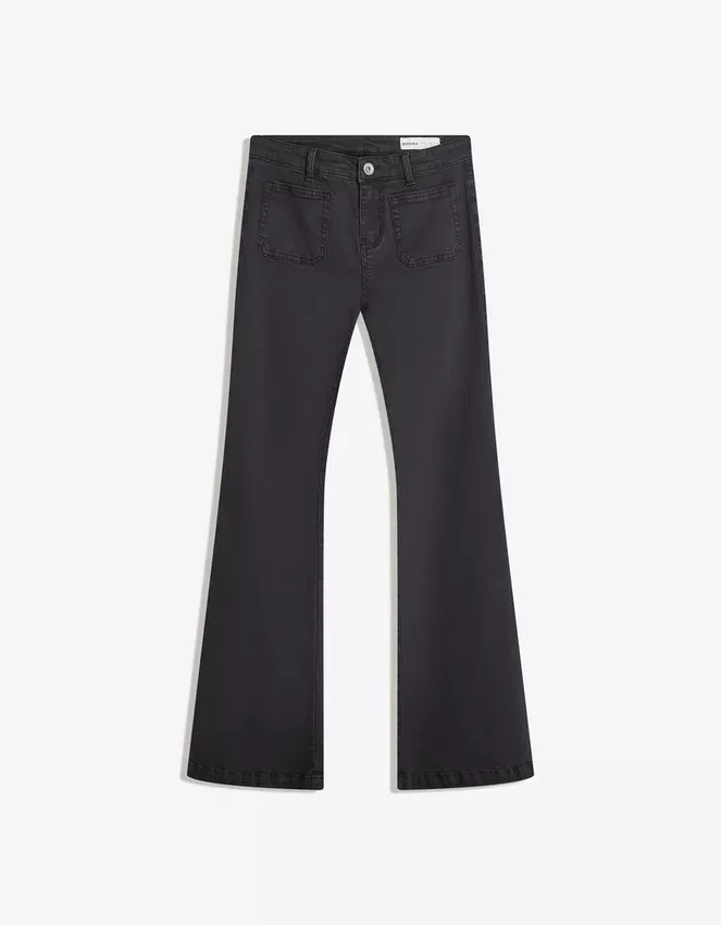 Flared Pants with Pocket Flaps – Pants Flared Pants with Pocket Flaps – Pants