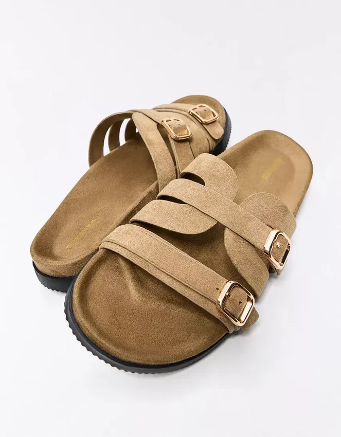 Flat Sandals with Buckle Detail – Flat Sandals – Women Flat Sandals with Buckle Detail – Flat Sandals – Women