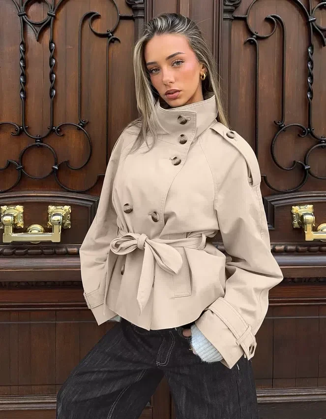 Funnel Neck Trench Jacket Funnel Neck Trench Jacket