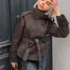 Funnel Neck Trench Jacket – Jackets and Trench – Women Funnel Neck Trench Jacket – Jackets and Trench – Women