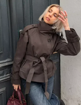 Funnel Neck Trench Jacket – Jackets and Trench – Women