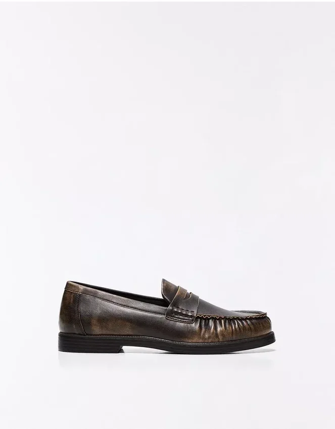 Gathered Loafer with Brushed Detail – Smart Shoes Gathered Loafer with Brushed Detail – Smart Shoes