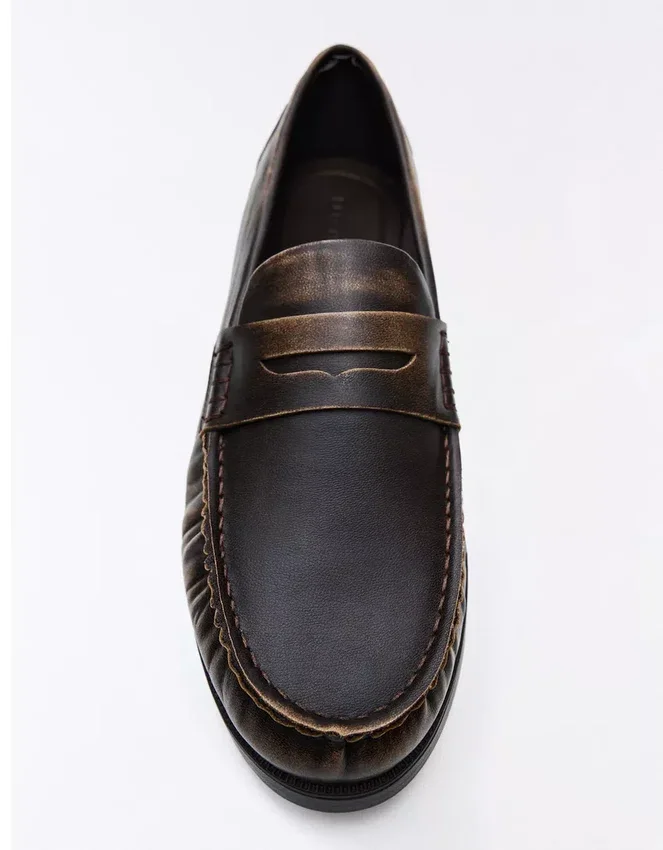 Gathered Loafer with Brushed Detail – Smart Shoes Gathered Loafer with Brushed Detail – Smart Shoes