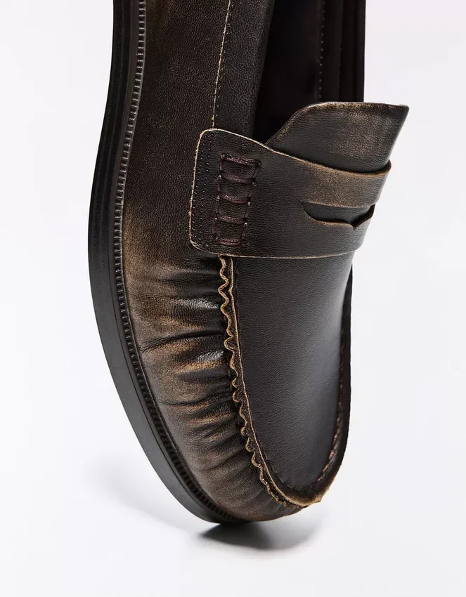Gathered Loafer with Brushed Detail – Smart Shoes Gathered Loafer with Brushed Detail – Smart Shoes