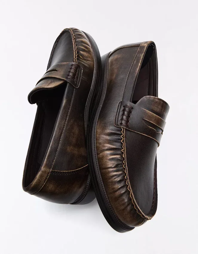 Gathered Loafer with Brushed Detail – Smart Shoes Gathered Loafer with Brushed Detail – Smart Shoes