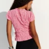 Gathered T-Shirt with Side Ties Gathered T-Shirt with Side Ties