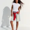 Gathered T-Shirt with Side Ties Gathered T-Shirt with Side Ties