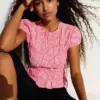 Gathered T-Shirt with Side Ties Gathered T-Shirt with Side Ties