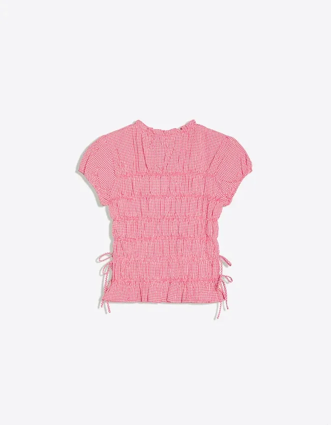Gathered T-Shirt with Side Ties Gathered T-Shirt with Side Ties