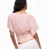 Gathered V-Neck T-Shirt – Women